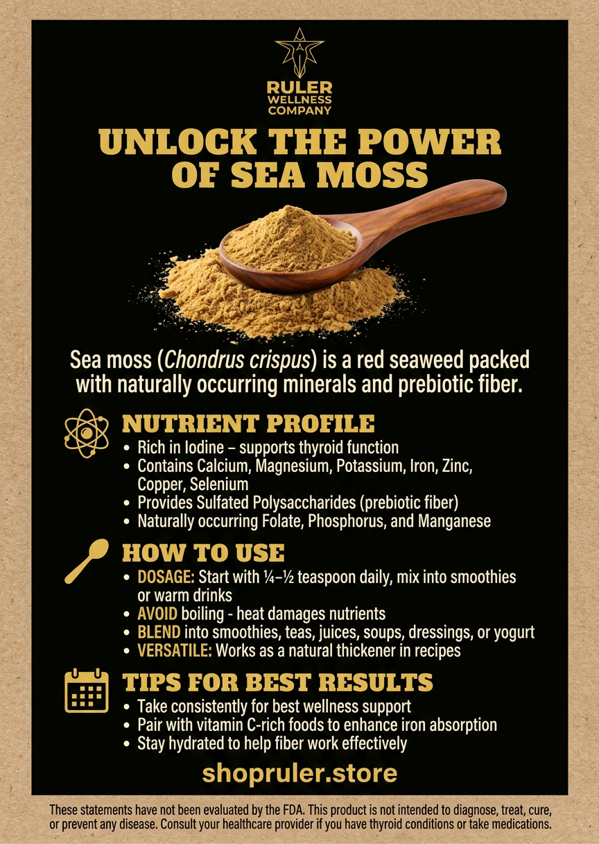 Ruler Wellness Organic Sea Moss Powder pouch